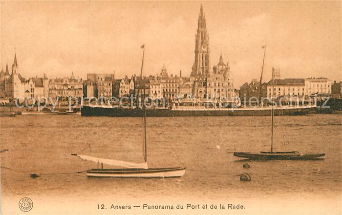 Anvers Antwerpen Panorama du Port et de la Rade Cathedrale