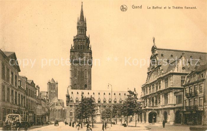 Gand Belgien Le Beffroi et le Théâtre flamand