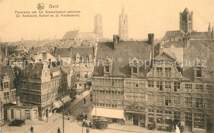 Gent Gand Flandre Panorama van het Graenkasteel genomen