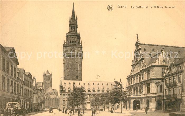 Gand Belgien Le Beffroi et le Théâtre flamand