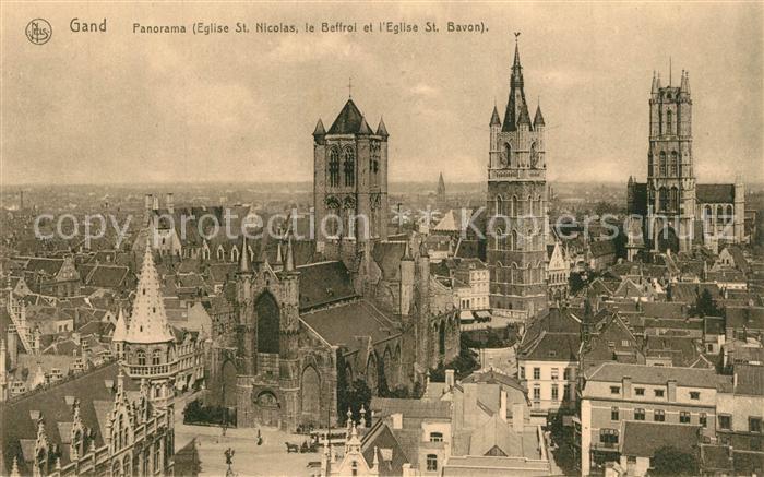 Gand Belgien Stadtpanorama mit Kirchen