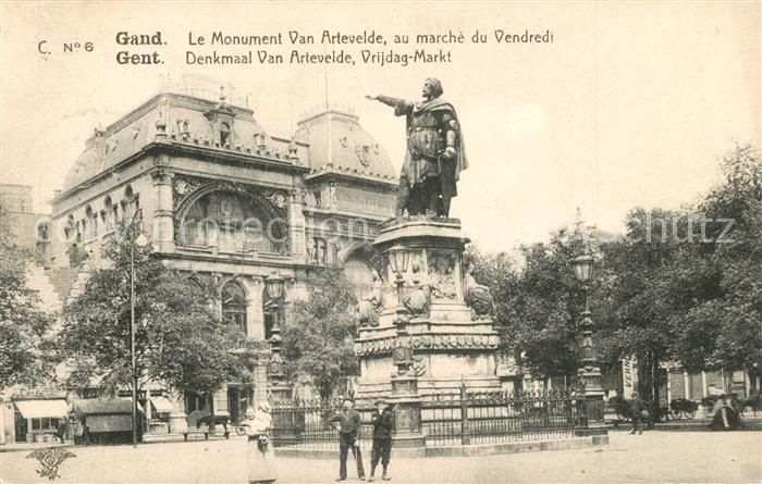 Gand Belgien Monument Van Artevelde Marché du Vendredi