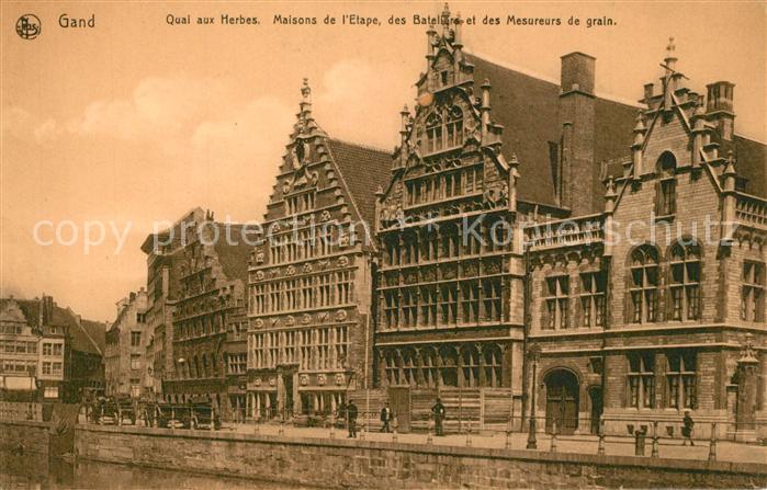 Gand Belgien Quai aux Herbes Maison de l'Etape des Bateliers et des Mesureurs de