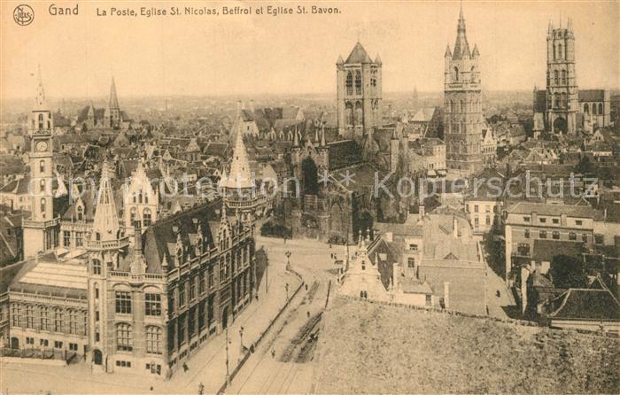 Gand Belgien La Poste Eglise Saint Nicolas Beffroi Eglise Saint Bavon Serie 3 No