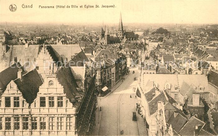 Gand Belgien Panorama Hotel de Ville Eglise Saint Jacques