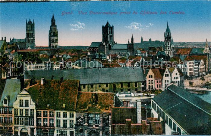 Gand Belgien Vue panoramique prise du Chateau des Comtes