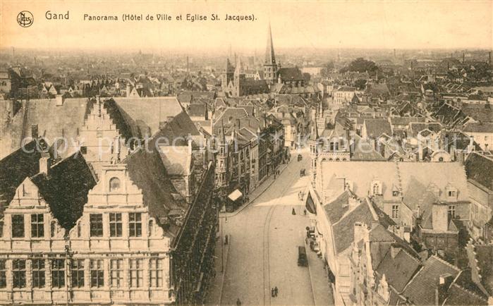 Gand Belgien Panorama de la ville Hotel de Ville Eglise Saint Jacques