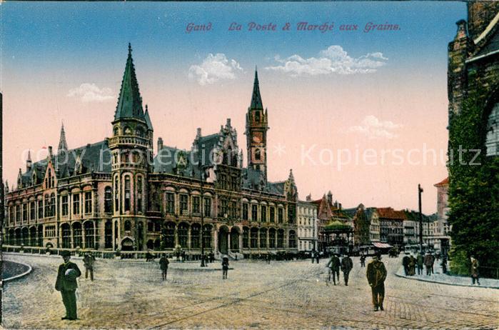 Gand Belgien La Poste et Marché aux Grains