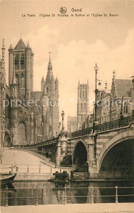 Gand Belgien La Poste Eglise Saint Nicolas le Beffroi Eglise Saint Bavon Serie 3