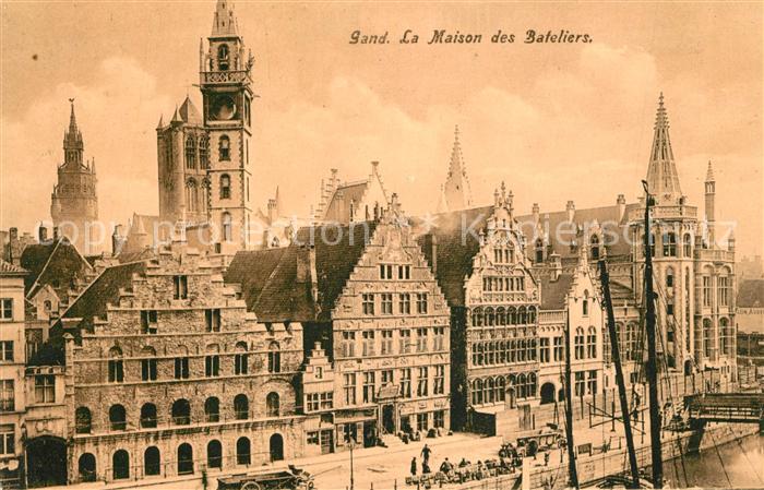 Gand Belgien La Maison des Bateliers Eglise Quai aux Herbes