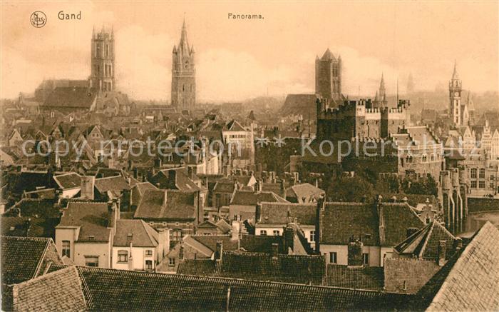 Gand Belgien Panorama de la ville Cathedrale le Beffroi Eglise
