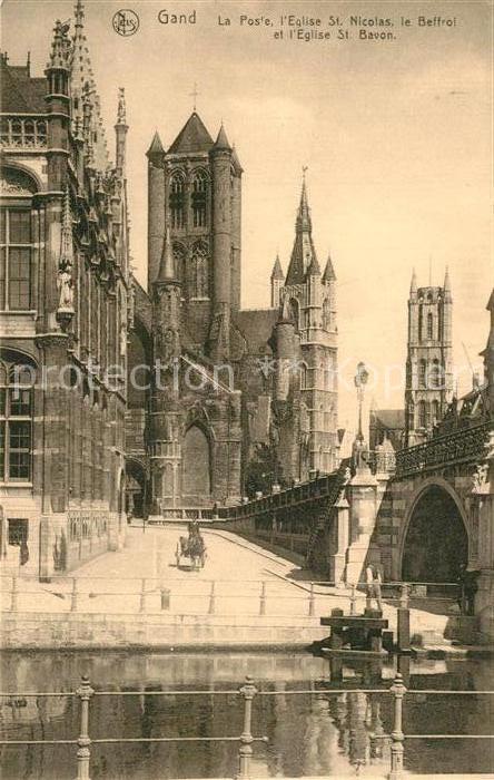 Gand Belgien La Poste Eglise Saint Nicolas le Beffroi Eglise Saint Bavon Serie 3