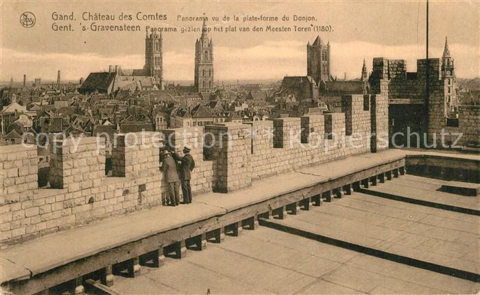 Gand Belgien Chateau des Comtes Panorama vu de la plateforme du Donjon