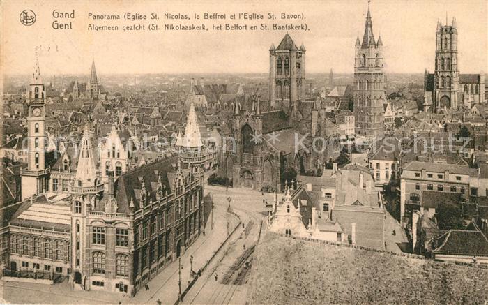 Gand Belgien Panorama Eglise Saint Nicolas le Beffroi Eglise Saint Bavon Serie 3