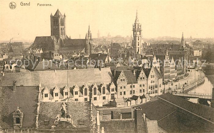 Gand Belgien Panorama de la ville Cathedrale Beffroi Eglise Serie 3 No 46