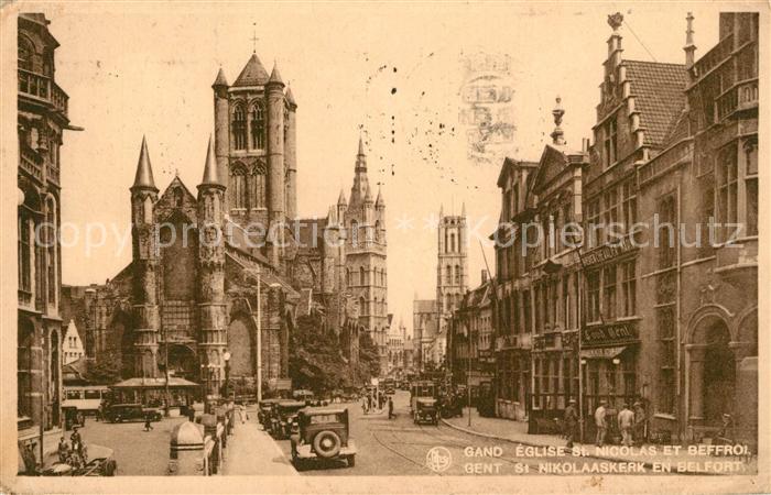 Gand Belgien Eglise Saint Nicolas et le Beffroi Kirche Glockenturm Serie 3 No 41