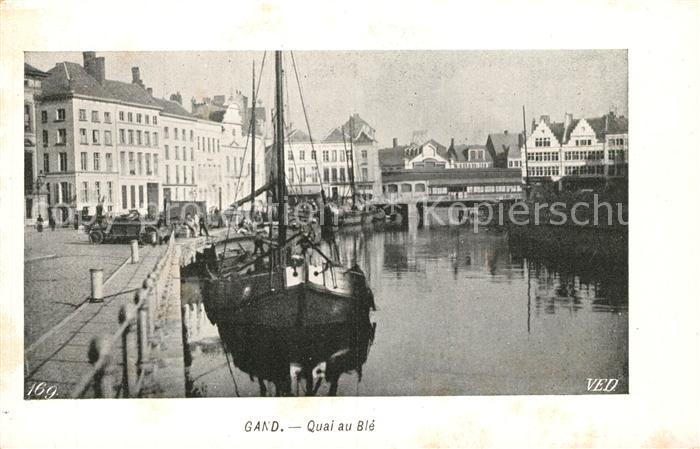 Gand Belgien Quai au Blé Bateaux