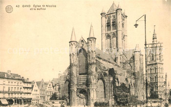 Gand Belgien Eglise Saint Nicolas et le Beffroi