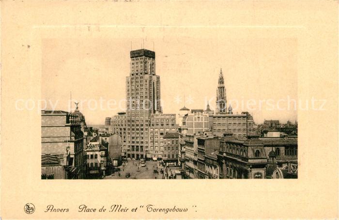 Anvers Antwerpen Place de Meir et Torengebouw