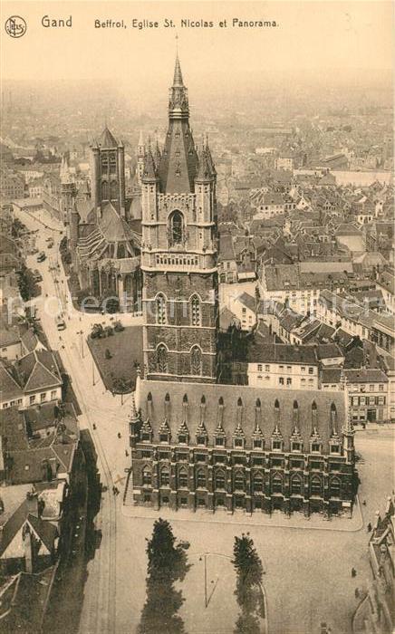 Gand Belgien Le Beffroi Eglise Saint Nicolas et Panorama