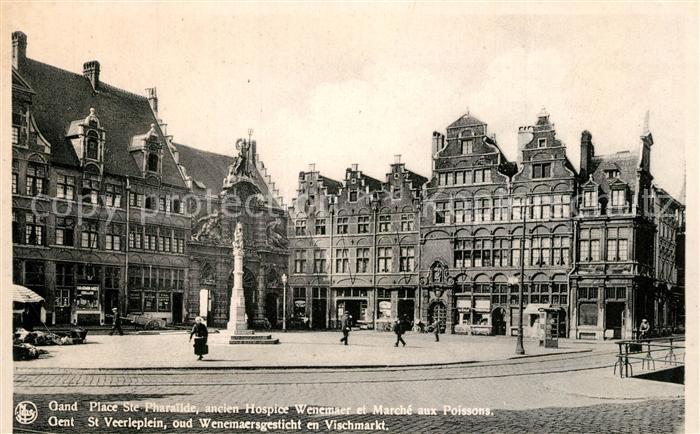 Gand Belgien Place Sainte Pharailde ancien Hospice Wenemaer Marché aux Poissons