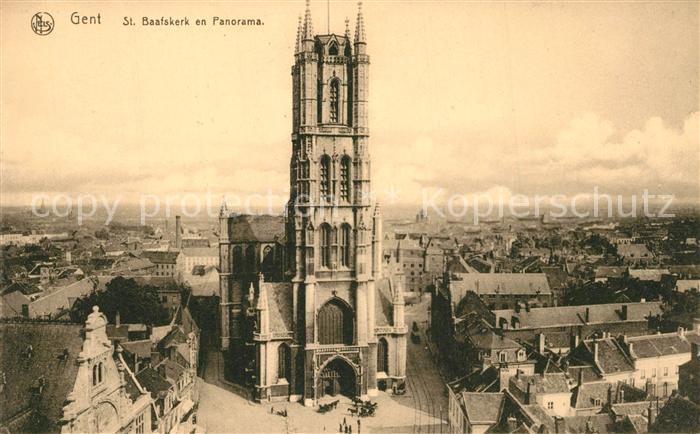 Gent Gand Flandre St Baafskerk en panorama