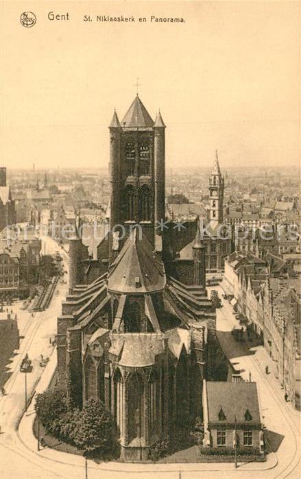 Gent Gand Flandre St Niklaaskerk en panorama