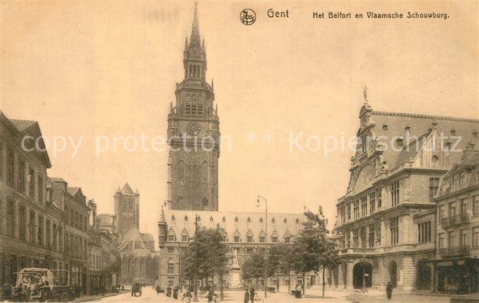 Gent Gand Flandre Belfort en Vlaamsche Schouwburg