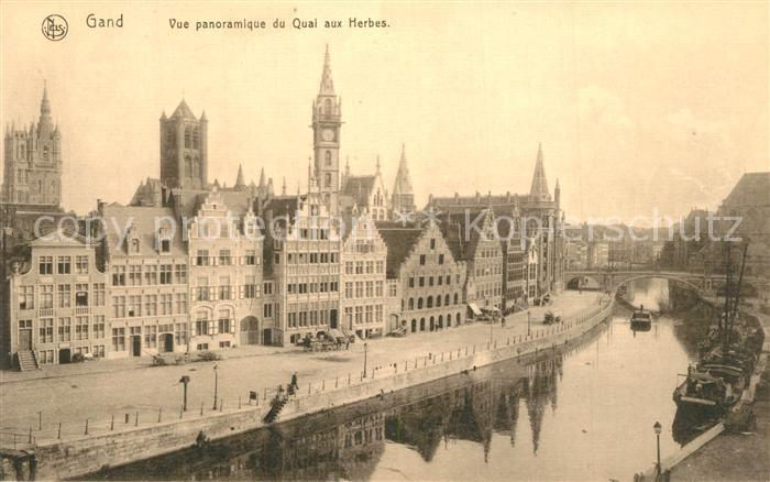 Gand Belgien Vue panoramique du Quai aux Herbes