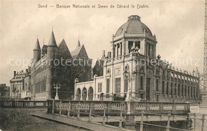 Gand Belgien Banque Nationale et Steen de Gérard le Diable