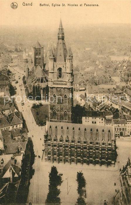 Gand Belgien Beffroi Eglise Saint Nicolas et panorama
