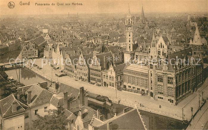 Gand Belgien Panorama du Quai aux Herbes
