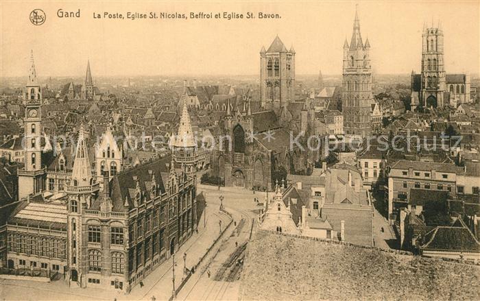 Gand Belgien La Poste Eglise Saint Nicolas Beffroi Eglise Saint Bavon Serie 3 No