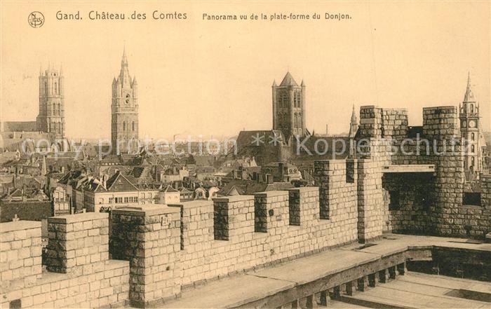 Gand Belgien Chateau des Comtes vu de la plateforme du Donjon Serie 3 No 46
