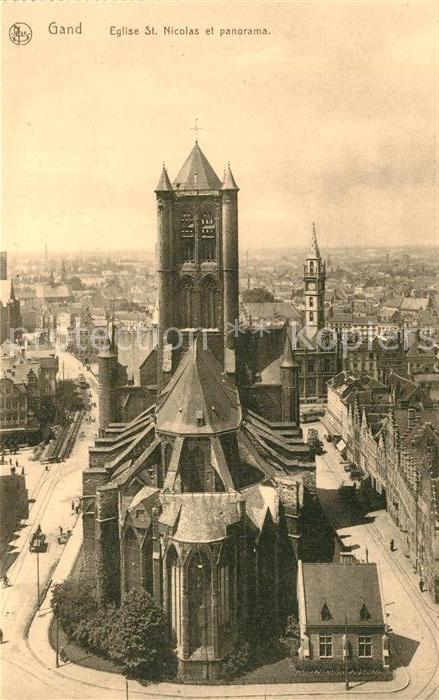 Gand Belgien Eglise Saint Nicolas et panorama