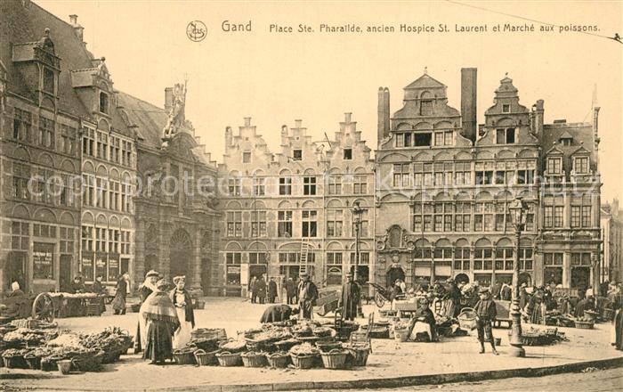Gand Belgien Place Sainte Pharailde ancien Hospice Saint Laurent Marché aux pois