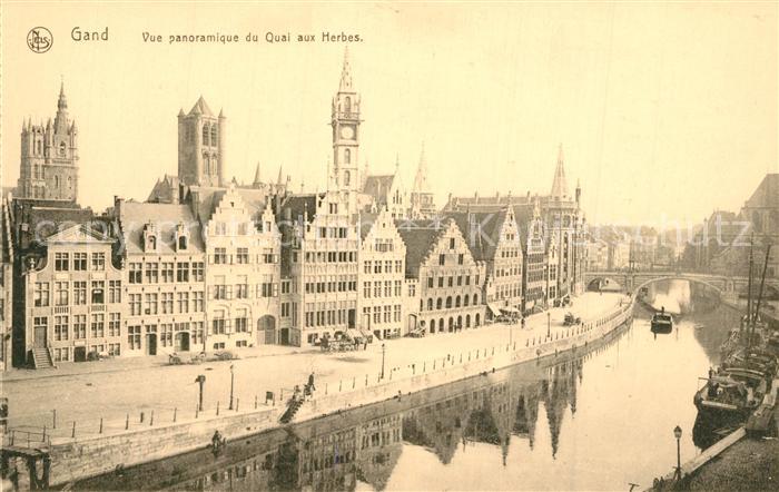 Gand Belgien Vue panoramique du Quai aux Herbes