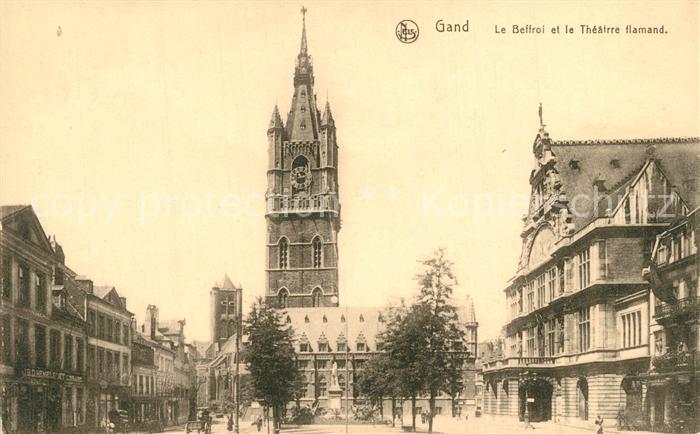 Gand Belgien Le Beffroi et le Théâtre flamand Glockenturm Theater Serie 3 No 22