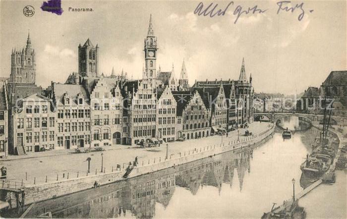 Gand Belgien Panorama Quai aux Herbes Serie 3 No 28