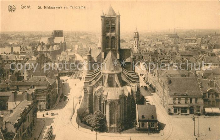 Gent Gand Flandre St Niklaaskerk en panorama