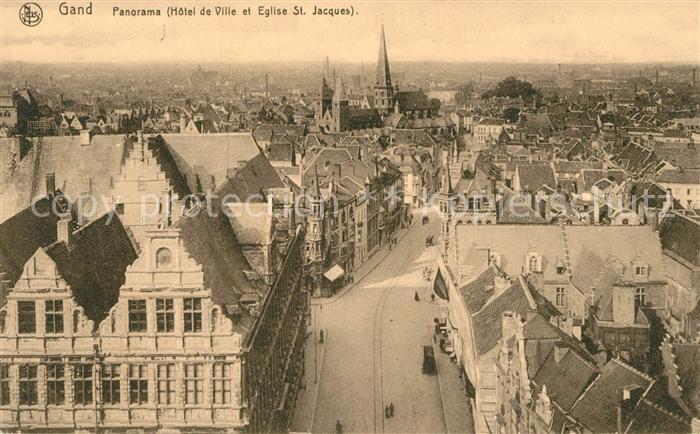 Gand Belgien Panorama Hotel de Ville Eglise Saint Jacques Serie 3 No 1