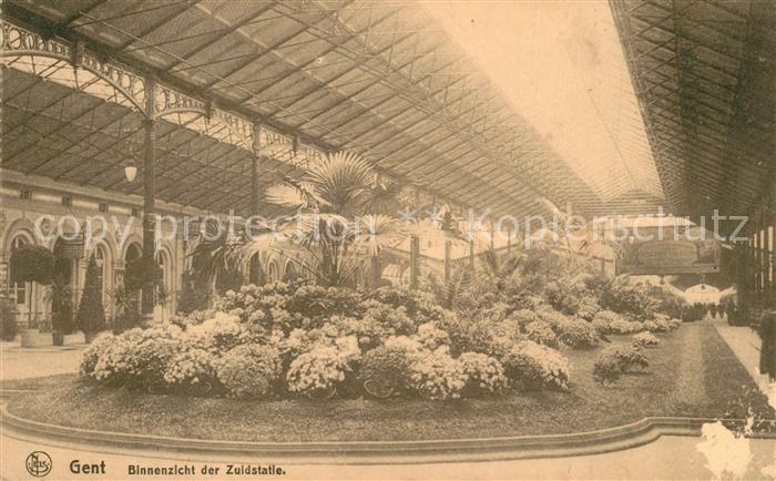 Gent Gand Flandre Binnenzicht der Zuidstatie Feldpost
