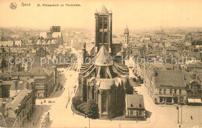 Gent Gand Flandre St Niklaaskerk en panorama