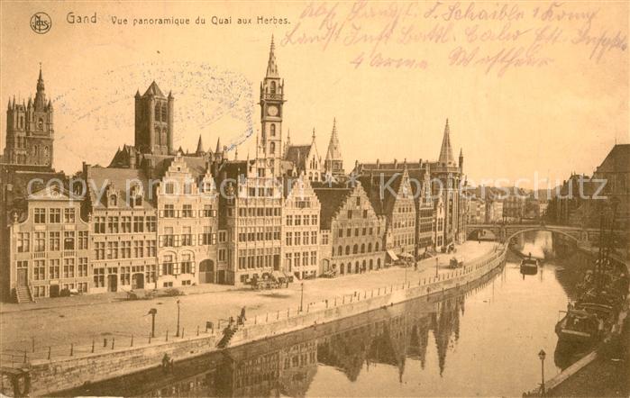 Gand Belgien Vue panoramique du Quai aux Herbes