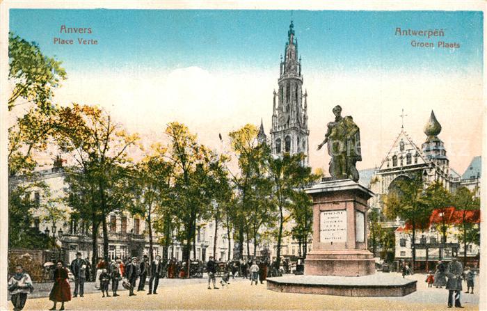 Anvers Antwerpen Place Verte Statue Monument Serie I No. 6
