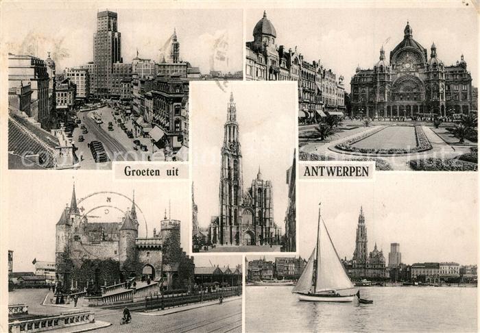 Antverpeno Torengebouw Centra Stacidomo Steen Rodo Katedralo