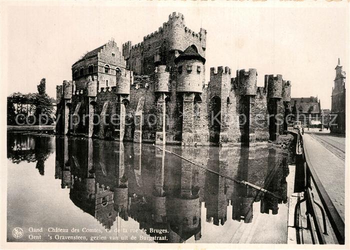 Gand Belgien Chateau des Comtes de Flandre vu de la Rue de Bruges