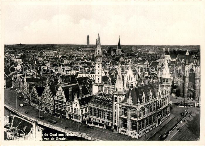 Gand Belgien Panorama de la ville Quai aux Herbes