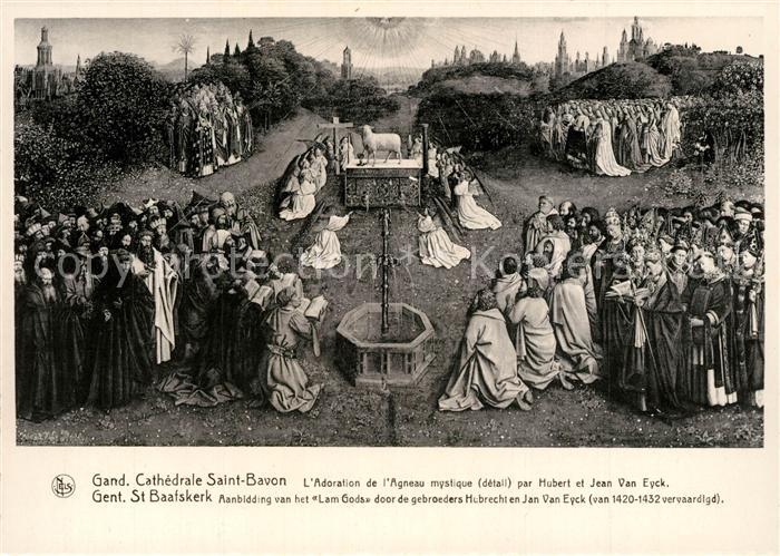 Gand Belgien Cathedrale Saint Bavon Adoration de l'Agneau mystique par les frère