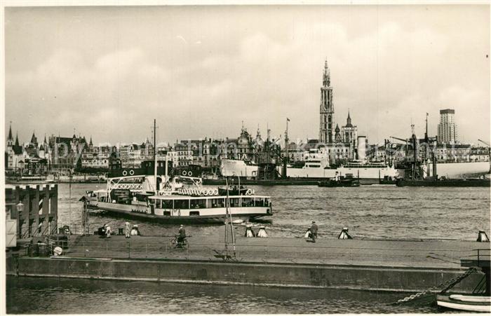 Anvers Antwerpen La Rade et le bateau de passage